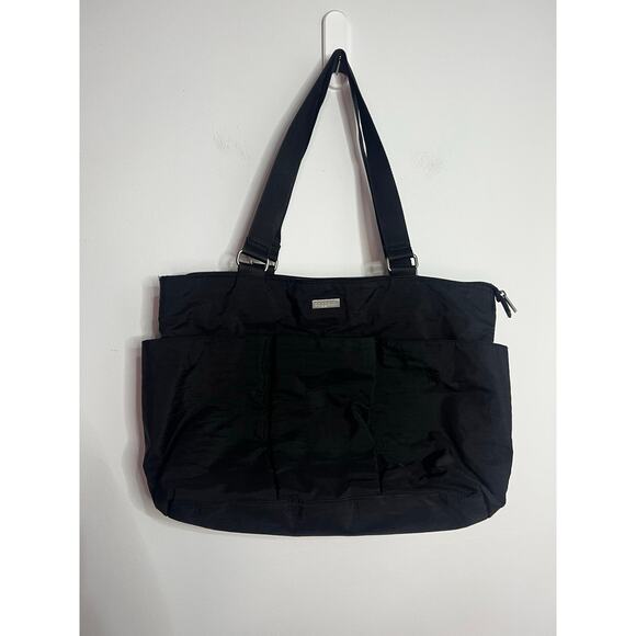 Baggallini Carry-All Travel Tote MM Bag Laptop Zip Top Black - Picture 1 of 6